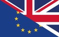 Great Britain and european Union  flags concept Royalty Free Stock Photo