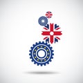 Great Britain and european Union  flags concept Royalty Free Stock Photo