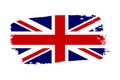Great Britain flag. Jack UK grunge flag isolated white background. English United Kingdom design. British national