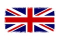 Great Britain flag. Jack UK grunge flag isolated white background. English United Kingdom design. British national