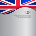 Great Britain flag on a metal background. UK flag pattern in cut paper style. National poster of the united kingdom. Great britain Royalty Free Stock Photo