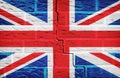 Great Britain Flag Painted On Brick Wall Texture background Royalty Free Stock Photo