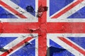 Great Britain flag painted on a concrete wall. Flag of United Kingdom. Textured abstract background Royalty Free Stock Photo