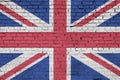 Great britain flag is painted onto an old brick wall Royalty Free Stock Photo