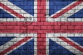 Great britain flag is painted onto an old brick wall Royalty Free Stock Photo