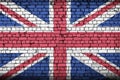 Great britain flag is painted onto an old brick wall Royalty Free Stock Photo