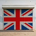 Great Britain flag on shop door Royalty Free Stock Photo