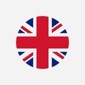 Great Britain flag. Union Jack round logo. Circle icon of United Kingdom flag. Vector. Royalty Free Stock Photo