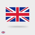 Great Britain flag vector icon or United Kingdom symbol square pictogram flat design isolated, english Royal Union Jack