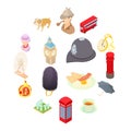 Great Britain icons set, isometric 3d style Royalty Free Stock Photo