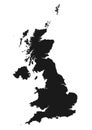 Great Britain map icon isolated black silhouette image