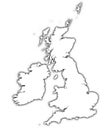 Great Britain map with shadow