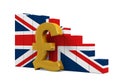 Great Britain Pound Symbol and Graph Chart Royalty Free Stock Photo
