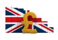 Great Britain Pound Symbol and Graph Chart Royalty Free Stock Photo