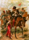 Great Britain soldiers 1850`s. Digital Illustration Royalty Free Stock Photo