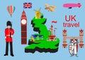 Great Britain travel symbols and design