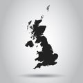 Great Britain vector map. Black icon on white background. Royalty Free Stock Photo
