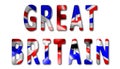 Great Britain Word With Flag Texture