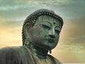 The `Great Buddha` Daibutsu bronze statue at the Kotoku-in Buddhist temple in the city of Kamakura Royalty Free Stock Photo