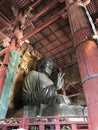 The Great Buddha Daibutsu in the main hall at Todai ji Temple Royalty Free Stock Photo