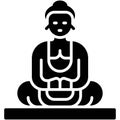 Great Buddha icon, Japanese New Year related vector