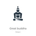 Great buddha icon vector. Trendy flat great buddha icon from religion collection isolated on white background. Vector illustration