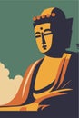 Great buddha of kamakura, Japan wall decor art print Royalty Free Stock Photo