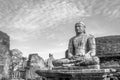 Great Buddha statue in stone at Vatadage , Polonnaruwa , Sri lanka Royalty Free Stock Photo