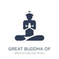 Great buddha of thailand icon. Trendy flat vector Great buddha o