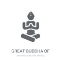 Great buddha of thailand icon. Trendy Great buddha of thailand l