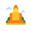 Great buddha of thailand icon vector sign and symbol isolated on