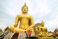 The Great Buddha of Thailand, 92 Metres High Sitting Golden Buddha Image at Wat Muang Temple in Ang Thong Province