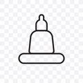 Great buddha of thailand vector linear icon isolated on transparent background, Great buddha of thailand transparency concept can