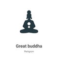 Great buddha vector icon on white background. Flat vector great buddha icon symbol sign from modern religion collection for mobile