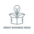 Great business ideas vector line icon, linear concept, outline sign, symbol Royalty Free Stock Photo