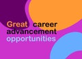 Recruitment banner. Job ad template. Bold typography on a trendy abstract background. Attractive colors and forms