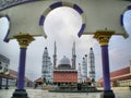 Closed Giant Umbrellas in Mosque Yard