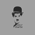 Great Charlie. Image stencil on a gray background.