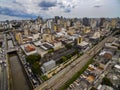 Great cities, great avenues, houses and buildings. Light district Bairro da Luz, Sao Paulo Brazil, Rail and subw