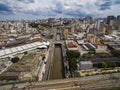 Great cities, great avenues, houses and buildings. Light district Bairro da Luz, Sao Paulo Brazil, Rail and subw