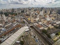 Great cities, great avenues, houses and buildings. Light district Bairro da Luz, Sao Paulo Brazil, Rail and subw