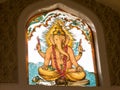 Close up Ganesha stained glass