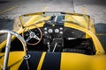 Great closeup view of classic retro vintage race car open cab and dashboard Royalty Free Stock Photo