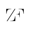 Great Combine of Initial Letter ZF Logo Design Vector Royalty Free Stock Photo