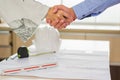 Great concept of closing business, agreement, profisskonal, handshake between client and seller, concept of engineering, projects Royalty Free Stock Photo
