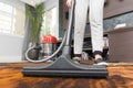 Great concept of home cleaning, vacuuming the floor, carpet Royalty Free Stock Photo