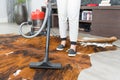 Great concept of home cleaning, vacuuming the floor, carpet Royalty Free Stock Photo