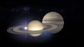 Great conjunction of jupiter and saturn 3d illustration