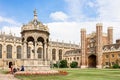 Great Court of Trinity College in Cambridge University. UK Royalty Free Stock Photo