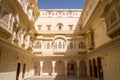 The Great Courtyard of Junagarh Fort in Asia, India, Rajasthan, Bikaner, in summer on a sunny day